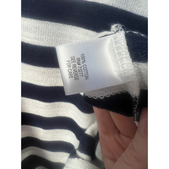 Sonoma Goods for Life Striped Maxi Dress Navy White Cotton Drawstring XL NEW - Picture 3 of 5